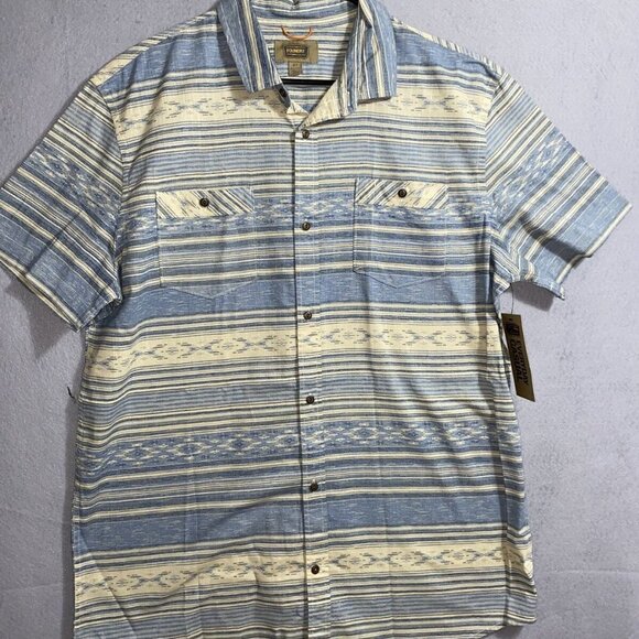 Foundry Indigo Stripe 100% Cotton Button Up Men‎ Shirt Sz XL-Tall NWT - Picture 1 of 7